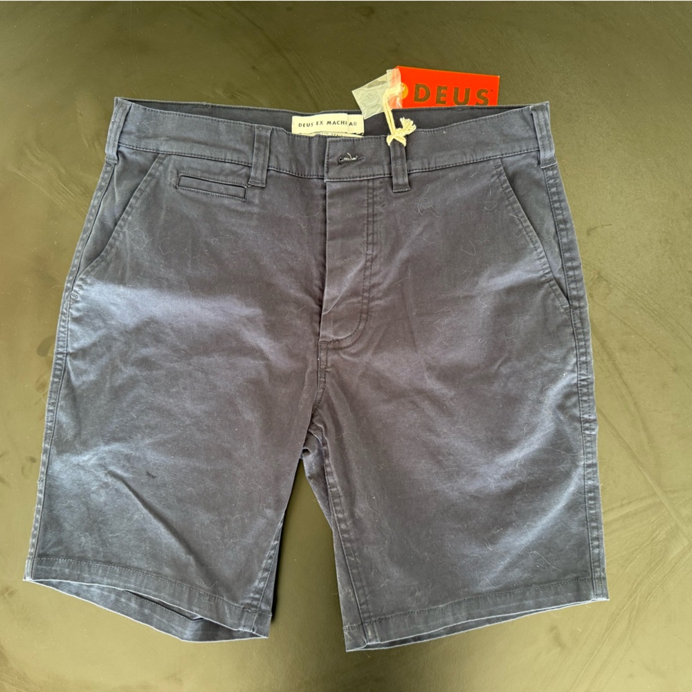 Deus Men's Flat Front Shorts - Blue Size 31